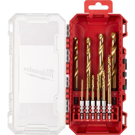 Milwaukee Estuche de 10 Brocas HSS-G Metálicas Hexagonales (1/3)