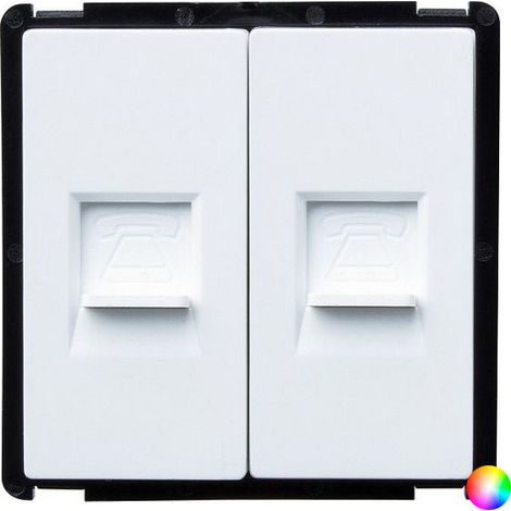 Prise Double Téléphone Modern Blanc (1/5)