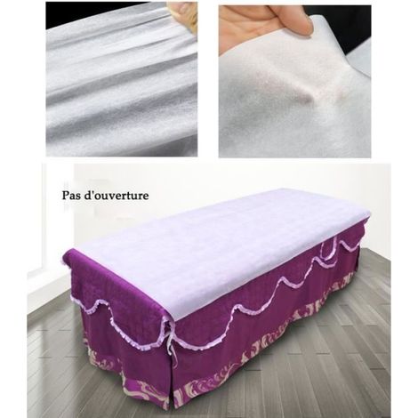 Lot de 60 Draps Jetables, Drap de Lit Jetable Non Tissé Pour Massage Spa Beauté, Imperméable à l\'eau et à l\'huile,80 x 180 cm (1/4)