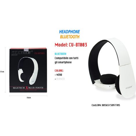 Trade Shop - Auriculares Bluetooth Inalámbricos Dieja Ajustable Micrófono Platating Maxtech Cu-bt003 -