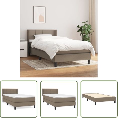 Sommier à lattes de lit avec matelas Taupe 100x200 cm Tissu (1/5)