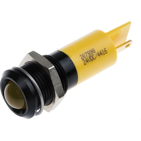 Voyant LED lumineux Jaune RS PRO, dia. 14mm, 24V c.c. ( Prix pour 1 )