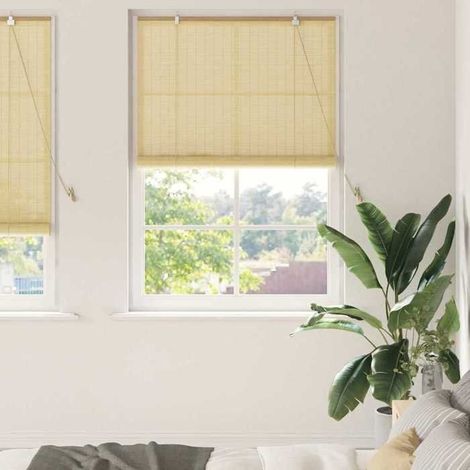 42006887 Store enrouleur avec des rideaux Nature 110 x 220 cm Bambou (1/5)