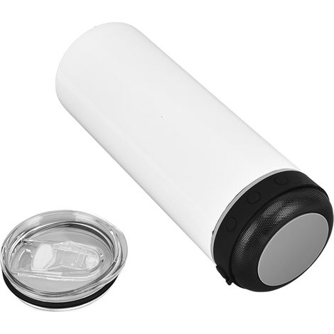【Lithium-Akku enthalten】20oz Sublimationsbecher mit abnehmbarem Bluetooth-Lautsprecher, schwarzer tragbarer Isolierbecher (1/5)