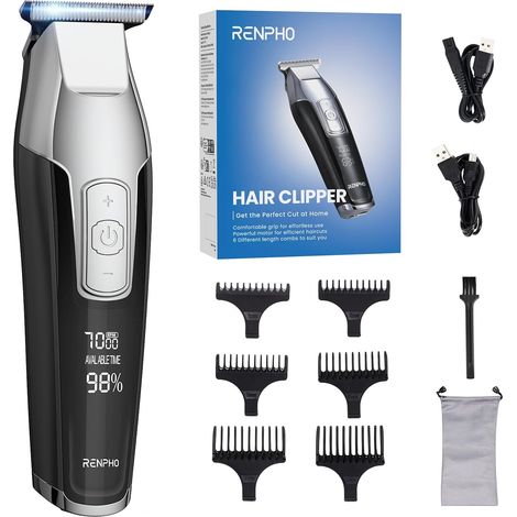 Tondeuse Cheveux Hommes & Barbe, Écran LED, Lames Aiguisées (1/5)