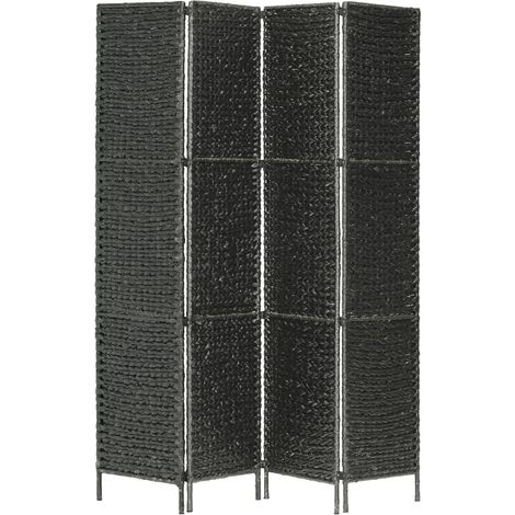 Paravent Cloison de séparation 4 panneaux, Pour Jardin, Balcon, Terrasse Noir 154x160 cm Jacinthe d'eau OIB8713E (1/5)