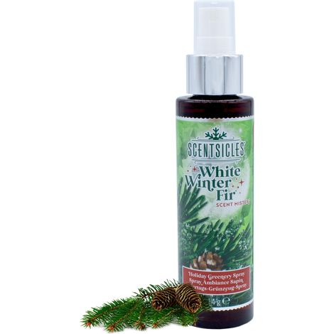 Scentsicles Weihnachtsbaum Duftspray 114g - Weiße Wintertanne - Aromaspray für Tannenbäume und Adventskranz - Weihnachten Advent Raumduft Weihnachtsduft Baumduft für künstliche Weihnachtsbäume