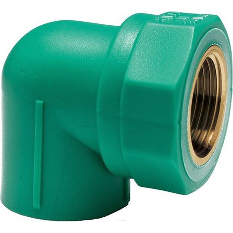 Gomito a 90â° ff con inserto ottone filettato in ppr polipropilene verde  Misura: 1/2x20mm (1/3)