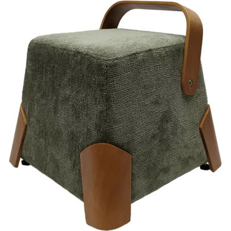Pouf salon design en tissu kaki DANA Casita
