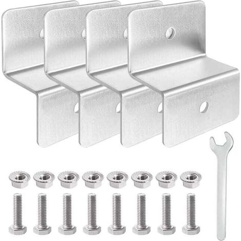 Support de panneau solaire - Kit de montage en Z - Comprend écrous, vis et clés - Pour camping-cars et bateaux - Ensemble de 4 pièces (1/4)