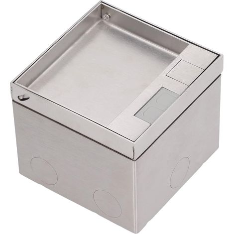 Boîte de Sol Escamotable, Kit de Plaque de Couverture de Sortie de Sol Dissimulée en Acier Inoxydable pour Sols Installés, Prise électrique Cachée Résistante aux Intempéries pour (1/5)