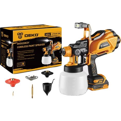 Pistolet à peinture, lumière LED intégrée, contrôle facile, DKSG20K3Y, prise EU (1/2)