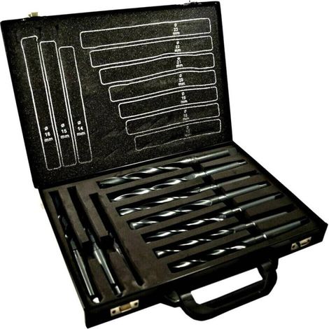 Trade Shop - Juego De 10 Brocas Helicoidales De 14 A 23 Mm Para Madera De Hierro En Estuche - (1/5)
