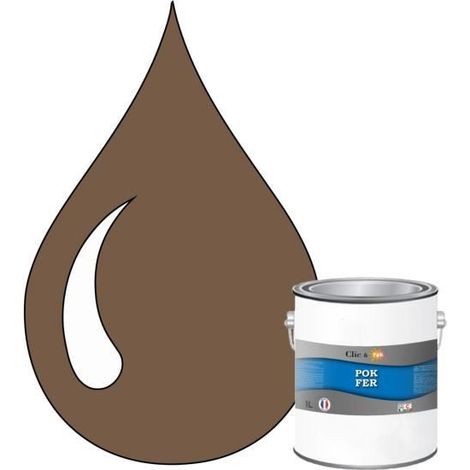 Peinture - POK - Fer Antirouille - 1L - RAL 8025 Brun pâle - Brillant (1/4)