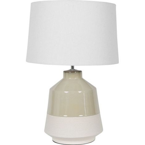 Canterbury Soft Dipped Glaze Table Lamp - Ceramic/Linen - L40 x W40 x H58 cm - Green