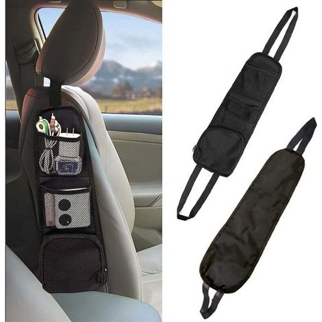 Rangement Côté Voiture,Organisateur Latéral De Siège d'Auto, Sac à Suspendre Multifonction pour Siège De Voiture,Sac De Rangement Siège Auto,Stockage De Voiture (1/4)