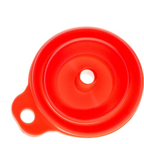 Imbuto pieghevole in silicone rosso - universale, resistente, facile da riporre (1/5)