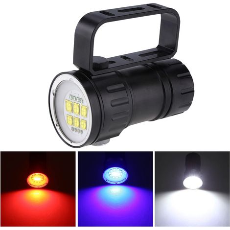Wasserdichte LED-Taucherlampe für den Außenbereich, rotes, blaues und weißes Licht, Licht für Unterwasserfotografie (1/5)