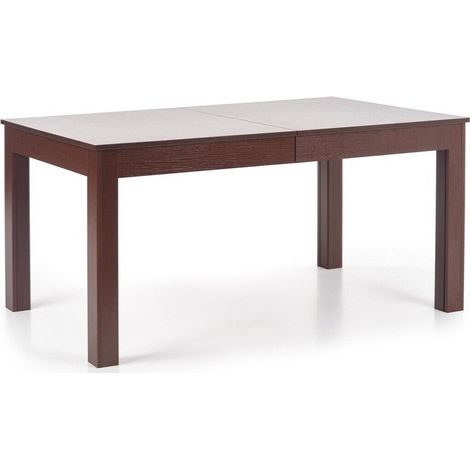 Mesa Houston 691, Nuez oscura, 76x90x160cm, Alargamiento, Aglomerado laminado, MDF