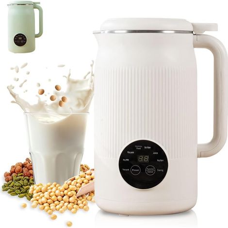 Machine à lait végétal 8 en 1 - Préparez du lait d'amande, de soja ou d'avoine maison grâce aux fonctions autonettoyantes, maintien au chaud et ébullition de l'eau. Appareil de cuisine idéal (écologiq (1/5)