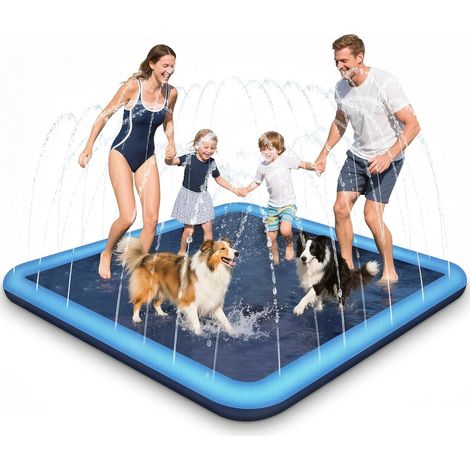 Jouets aquatiques pour enfants, jeux d'extérieur avec fonction antidérapante, tapis de jet d'eau 200 cm (carré 200 cm) (1/5)