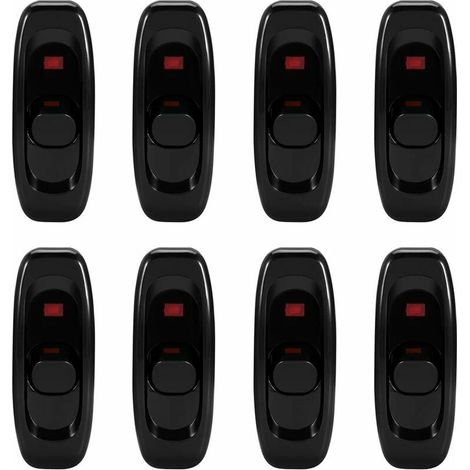 Cavo interruttore in linea, 8 pezzi interruttore in linea, interruttore intermedio a bilanciere, per lampada da comodino, lampada da tavolo, cavo elettrico (250 V 10 A),