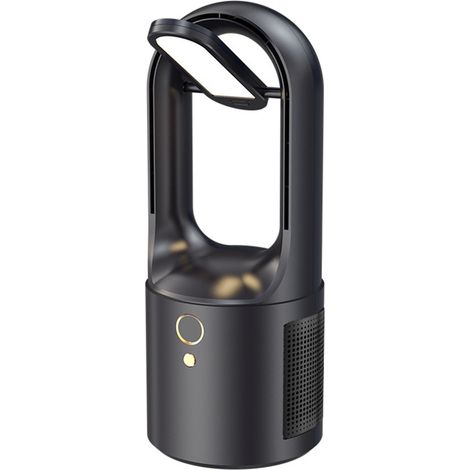 Ventilateur de bureau turbo sans pales, rechargeable par USB, batterie 2000 mAh, mini ventilateur portable silencieux, 6 vitesses, veilleuse LED intégrée