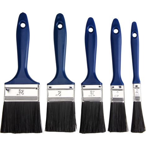 MONZANA® Set de 5 Brochas de Pintura Madera Tinte Barnices Esmalte Pinceles 5 Tamaños Bricolaje Azul