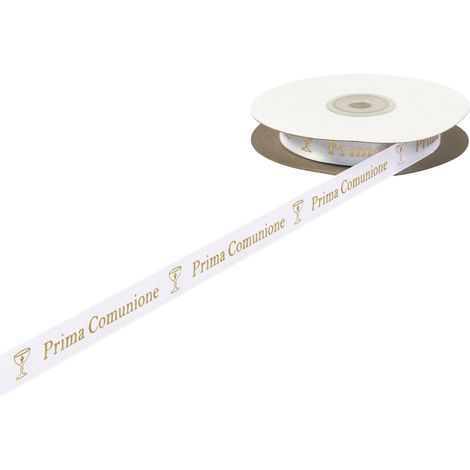 ETM Nastro Scritta Comunione 15 Mm 25 Mt Bianco