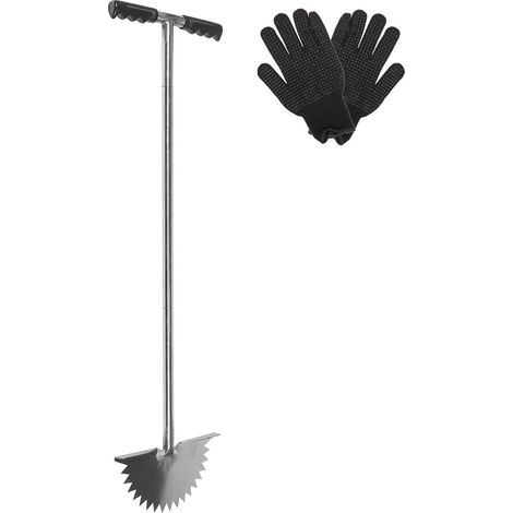 Outil d'entretien de Jardin Portable en Acier Inoxydable Poignée Ergonomique en T, Coupe-Bordure de Demi-Lune pour Pelouses et Aménagement Paysager (1/5)