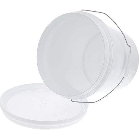 Seau Grand Récipient à Eaux Couvercle Étanche 10l Portable en Plastique Blanc Robuste et Léger pour Usage Domestique et Pêche (1/5)
