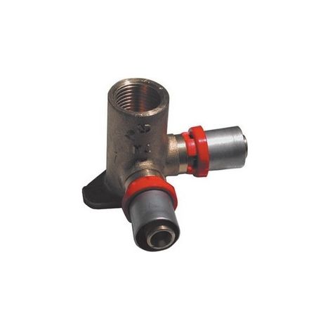 RACCORDO PRESS CURVO FEMMINA CON FLANGIA DOPPIA  PER MULTISTRATO Misura: 1/2 x 16
