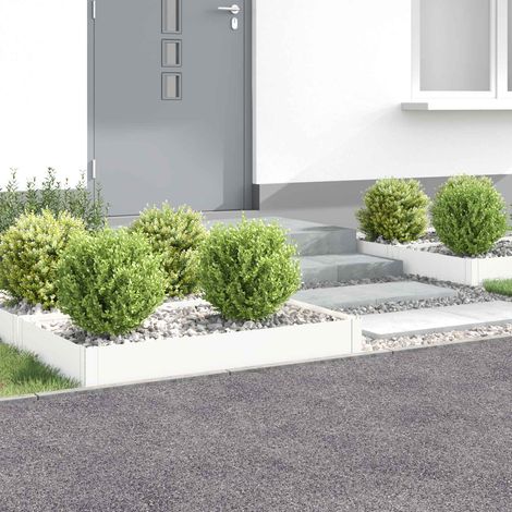 vidaXL Bordure de Pelouse 4 pc 100 x 60 x 20 cm Acier Blanc (1/5)