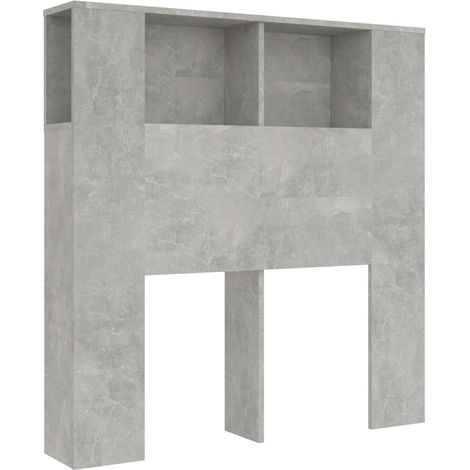 Testiera con accessorio letto contenitore ripiano comodino 100 x 18,5 x 104,5 cm MDF grigio TDL0200042