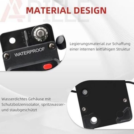 Disjoncteur avec porte-fusible à réinitialisation manuelle 300A DC12-48V disjoncteur de voiture étanche pour voiture bateau moteu (1/5)