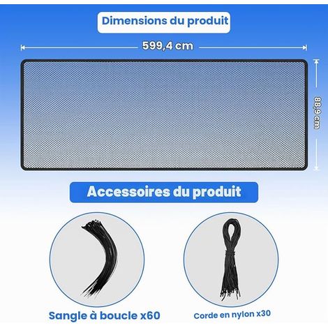 Child Safety Netting, Baby Safety Stair Railing Netting, Stair Safety Net for Stairs and Balconies (Black, 600 x 90 cm) (1/2)