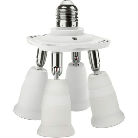 Adaptateur répartiteur de douille E27 4 en 1, prise de lustre convertisseur 10,5 10,5 12,5 （cm） (1/4)
