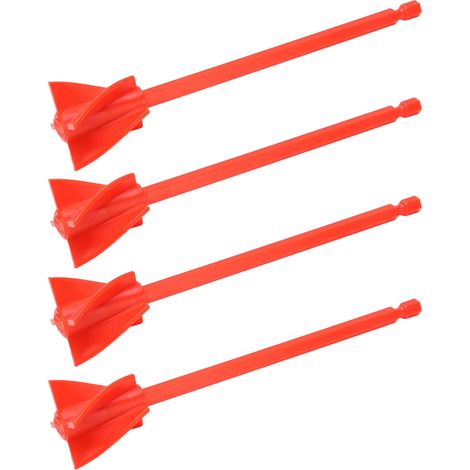 Pales de Mélange pour Peinture 5 Lames, Accessoire Réutilisable pour Perceuse - Rouge (1/5)