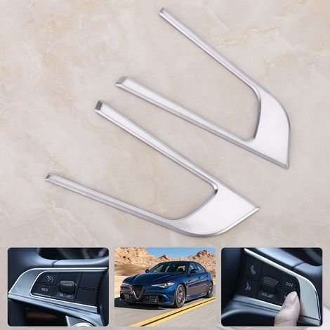 Volant Alfa Romeo Giulia 2017, garniture décorative cadre, 2 pièces, moulure intérieure, accessoire tuning auto, couvre cadre de volant (1/5)