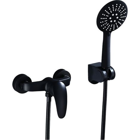 1 Ensemble de douche, Robinet en laiton, Douchette 3 vitesses, Flexible 1,5m, Pour salle de bain (1/5)