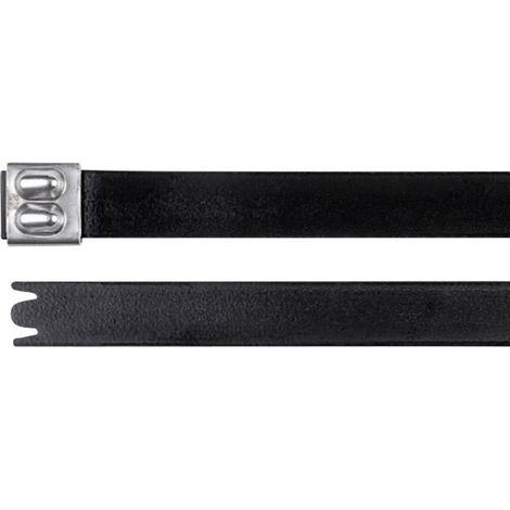 HellermannTyton 111-00299 MBT14XHFC-SS316/SP-BK Fascetta per cavi 362 mm 12.30 mm Nero con palla di chiusura, Stabilizz (1/2)