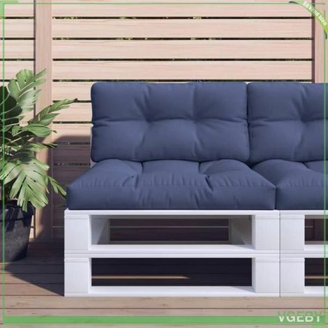 378035 Coussin de palette bleu marine 120x40x12 cm tissu (1/5)