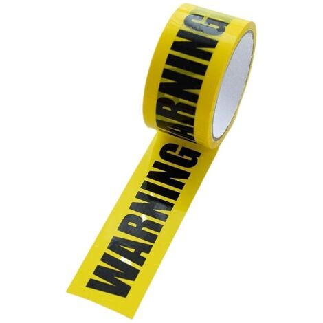 BUNTHAUS (4.8cm x 25m) Ruban de Marquage au Sol Jaune et Noir, Bande WARNING , Ruban de Sécurité pour Décoration d'Halloween/Zone Dangereuse (1/5)