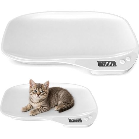 Balance numérique pour animaux de compagnie pour petits animaux, balance numérique pour animaux de compagnie (g/oz/ml/lb.oz), balance pour chien jusqu'à 15 kg, balance numérique LCD pour chats (1/5)