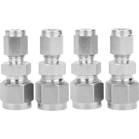 4-teiliges Set Edelstahl-Klemmringverschraubungen, Doppelring, Adapter (Ф4/Ф8) (1/5)