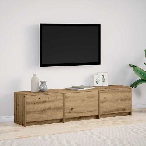 vidaXL TV Cabinet with LED with Drawer Artisian Oak 165 x 34 x 40 cm