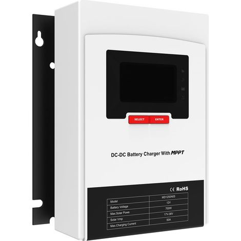 Contrôleur de Charge Solaire MPPT 50A régulateur de Charge Solaire 12V Puissance d'entrée Maximale du Panneau PV 700W pour charger les batteries USE/FLD/GEL/LI/SLD avec transmission Bluetooth (1/5)