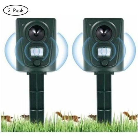4X Répulsif Chat Jardin à Ultrasons, Répulsif Chats avec Piquet au Sol Prévenir Les Chiens et Les Chats, Les Oiseaux, pour Jardins, Champs, Pépinières, Etanche