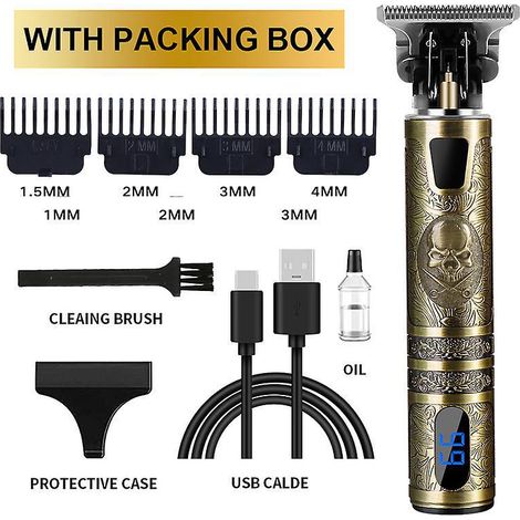 tondeuse Cheveux Hommes,electriques Tondeuse Barbe Homme, Professionnelle Tondeuse Cheveux Sans Fil, Usb Rechargeable Tondeuse Cheveux Cran Led, (1/5)