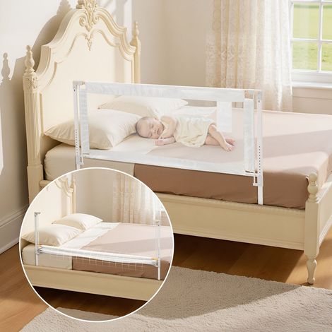 Barrière de Sécurité de Lit pour Enfants, Longueur 1,5 m, Barrière de Lit pour Tout-petits, avec Tube en Fer Renforcé, Tissu Oxford, Hauteur Réglable 68-89 cm, pour Épaisseur de Matelas 5-27 cm (1/5)